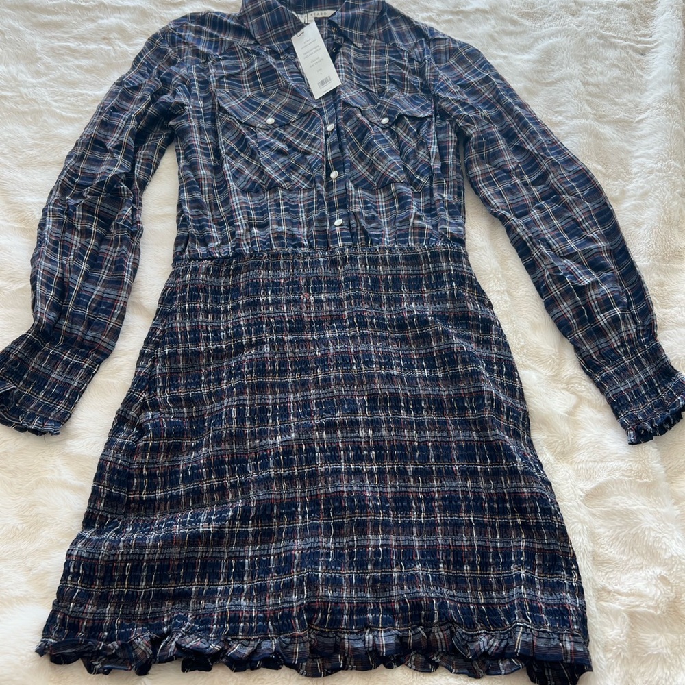NWT Veronica Beard Plaid Long Sleeve Dress